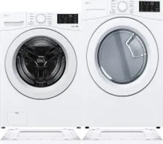 Side by Side Washer & Dryer Set on Risers