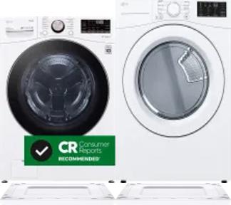 Side by Side Washer & Dryer Set on Risers