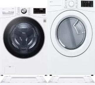 Side by Side Washer & Dryer Set on Risers