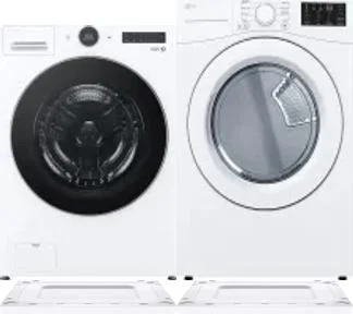 Side by Side Washer & Dryer Set on Risers
