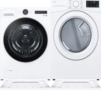 Side by Side Washer & Dryer Set on Risers
