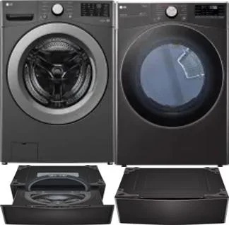 Side by Side Washer & Dryer Set on Pedestals