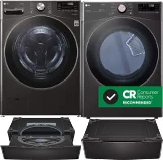 Side by Side Washer & Dryer Set on Pedestals