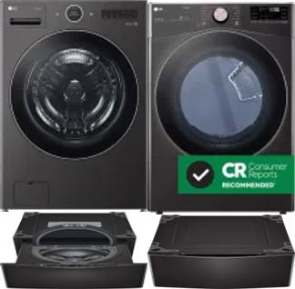 Side by Side Washer & Dryer Set on Pedestals