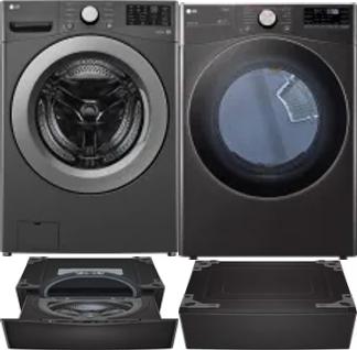 Side by Side Washer & Dryer Set on Pedestals
