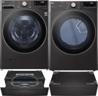 Side by Side Washer & Dryer Set on Pedestals