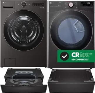 Side by Side Washer & Dryer Set on Pedestals