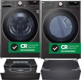 Side by Side Washer & Dryer Set on Pedestals