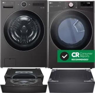 Side by Side Washer & Dryer Set on Pedestals