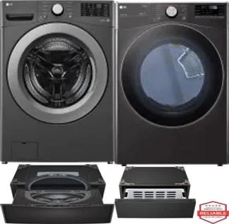 Side by Side Washer & Dryer Set on Pedestals