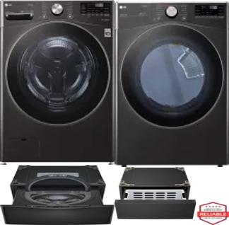 Side by Side Washer & Dryer Set on Pedestals