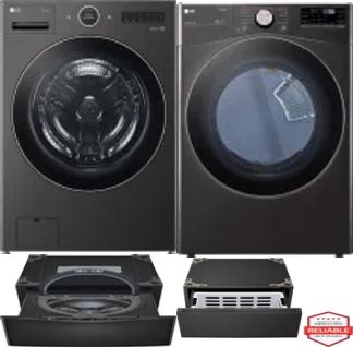 Side by Side Washer & Dryer Set on Pedestals