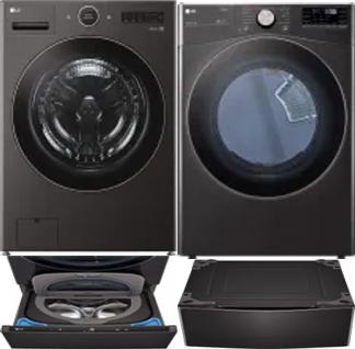Side by Side Washer & Dryer Set on Pedestals