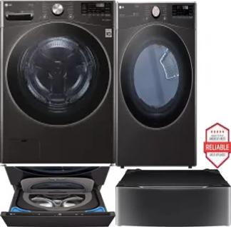 Side by Side Washer & Dryer Set on Pedestals