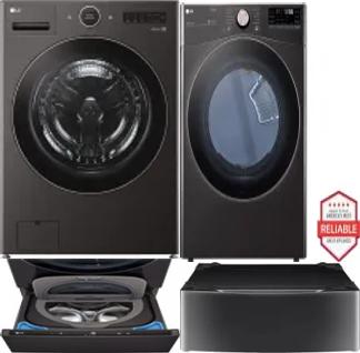 Side by Side Washer & Dryer Set on Pedestals