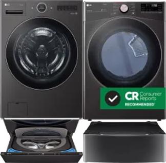 Side by Side Washer & Dryer Set on Pedestals