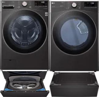 Side by Side Washer & Dryer Set on Pedestals