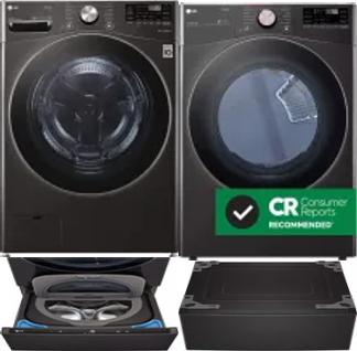 Side by Side Washer & Dryer Set on Pedestals