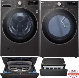 Side by Side Washer & Dryer Set on Pedestals