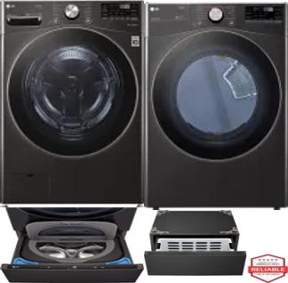 Side by Side Washer & Dryer Set on Pedestals