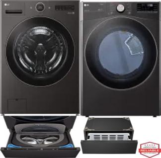 Side by Side Washer & Dryer Set on Pedestals