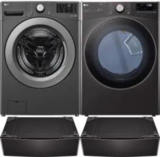 Side by Side Washer & Dryer Set on Pedestals