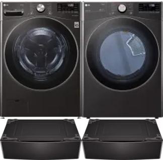 Side by Side Washer & Dryer Set on Pedestals