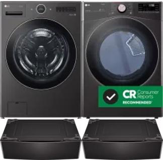 Side by Side Washer & Dryer Set on Pedestals