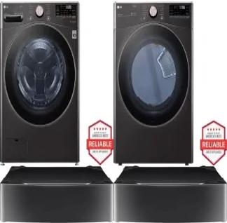 Side by Side Washer & Dryer Set on Pedestals