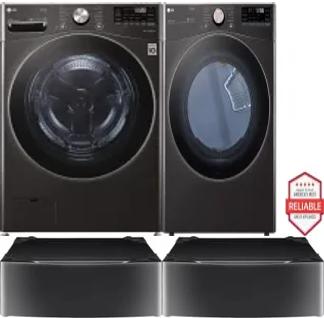 Side by Side Washer & Dryer Set on Pedestals