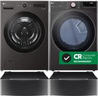 Side by Side Washer & Dryer Set on Pedestals