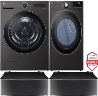 Side by Side Washer & Dryer Set on Pedestals