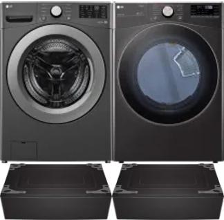 Side by Side Washer & Dryer Set on Pedestals