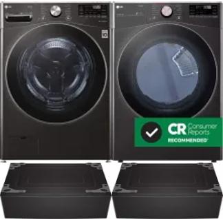 Side by Side Washer & Dryer Set on Pedestals