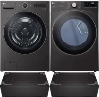 Side by Side Washer & Dryer Set on Pedestals