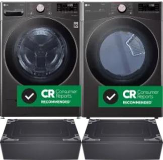 Side by Side Washer & Dryer Set on Pedestals