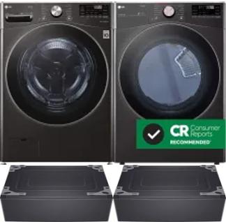 Side by Side Washer & Dryer Set on Pedestals