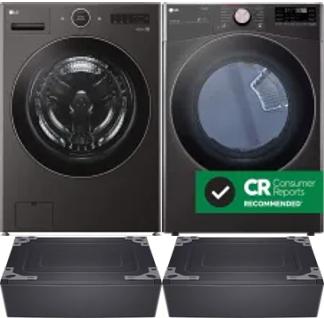 Side by Side Washer & Dryer Set on Pedestals