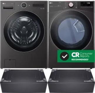 Side by Side Washer & Dryer Set on Pedestals