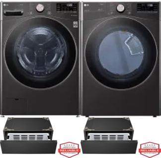 Side by Side Washer & Dryer Set on Pedestals