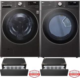 Side by Side Washer & Dryer Set on Pedestals