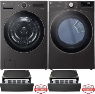 Side by Side Washer & Dryer Set on Pedestals