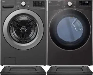 Side by Side Washer & Dryer Set on Risers