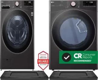 Side by Side Washer & Dryer Set on Risers