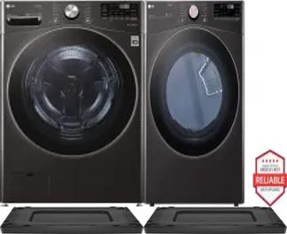 Side by Side Washer & Dryer Set on Risers