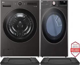 Side by Side Washer & Dryer Set on Risers