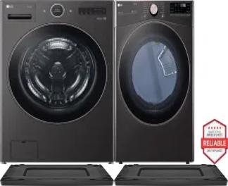 Side by Side Washer & Dryer Set on Risers