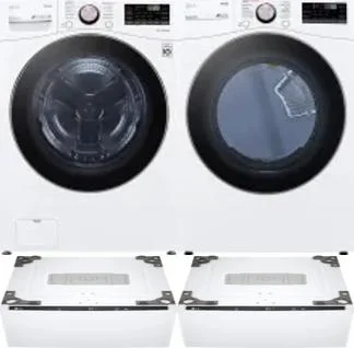 Side by Side Washer & Dryer Set on Pedestals