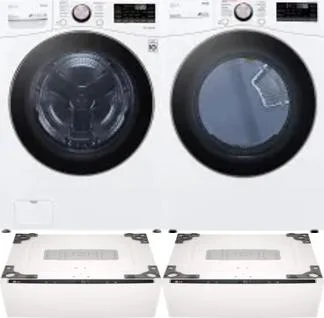 Side by Side Washer & Dryer Set on Pedestals