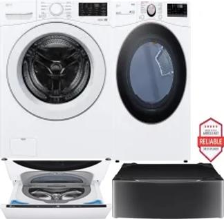 Side by Side Washer & Dryer Set on Pedestals